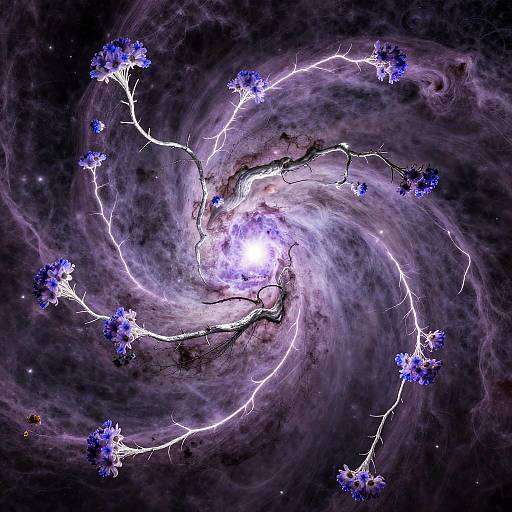 Lavender Nebula with Luminous Ganglia Currents