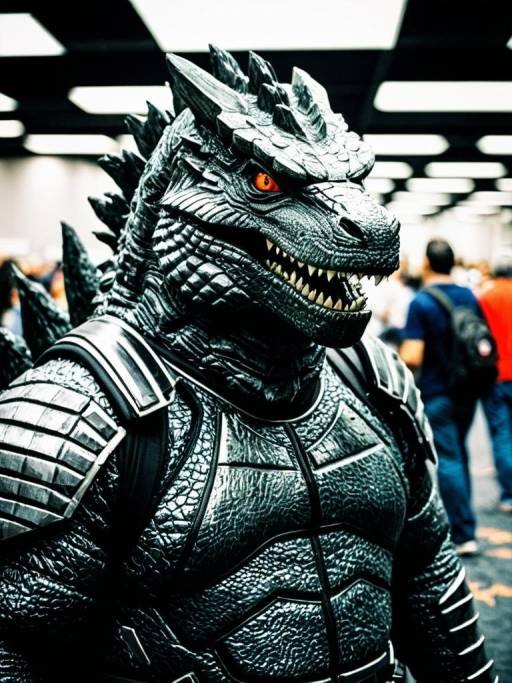 Man in Godzilla Costume at Comic Convention