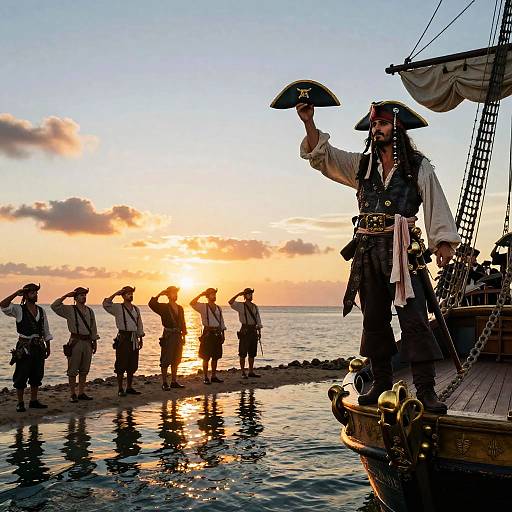 Epic Pirate Farewell at Sunset