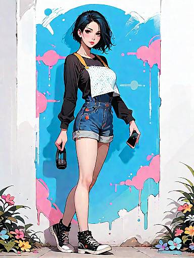 Casual Streetwear Woman in Urban Setting