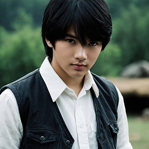 Young Man in Dugso Costume Outdoors