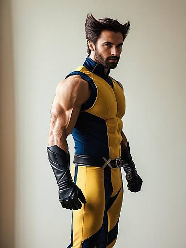 Man in Wolverine Cosplay Costume