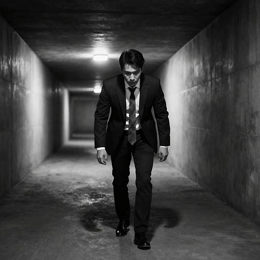 Mysterious Man in Concrete Tunnel