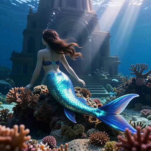 Sapphire Mermaid in Coral Cathedral