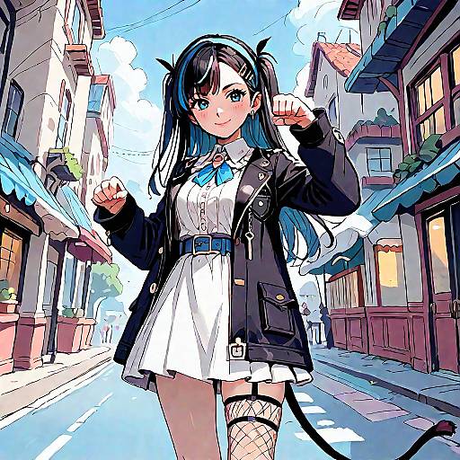 Fuwawa Tailgirl in Frilled Dress