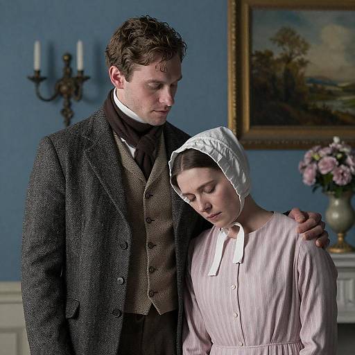 Historical Couple in Period Clothing