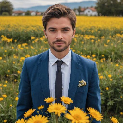 Solo Male in Flower Field