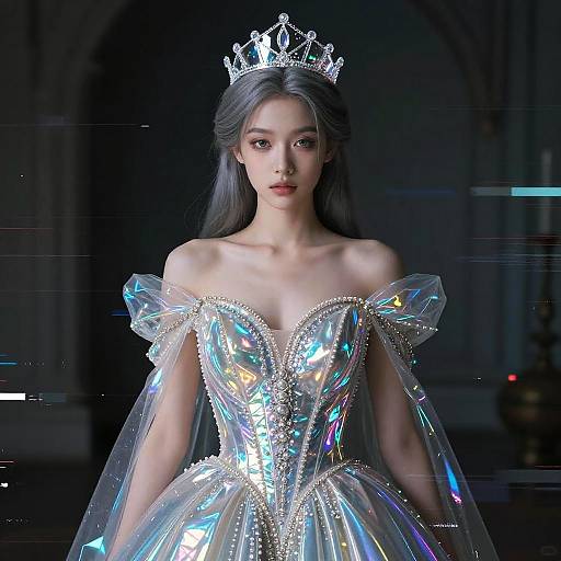 Futuristic Princess in Glitch Art