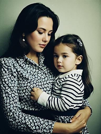 Mother and Daughter in Matching Outfits