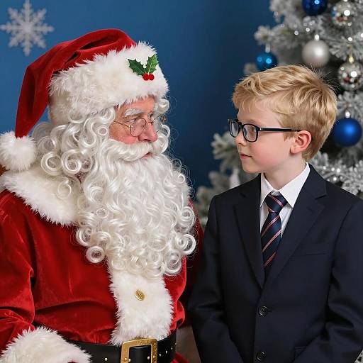 Santa Claus Meets a Young Boy