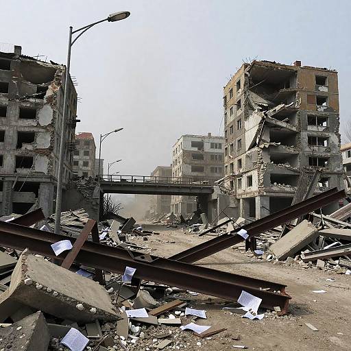 Realistic War-Torn Cityscape Background
