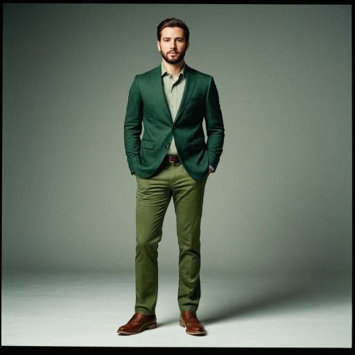 Stylish Gentleman in Olive Green Attire