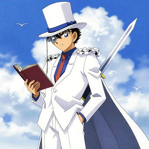 Anime Character with Sword and Cloud