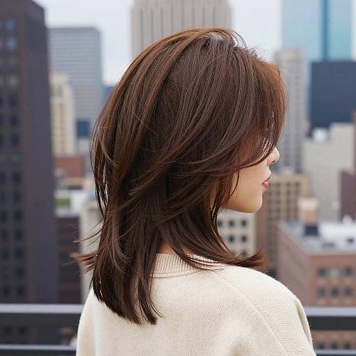 Textured Two-Block Hairstyle in Cityscape