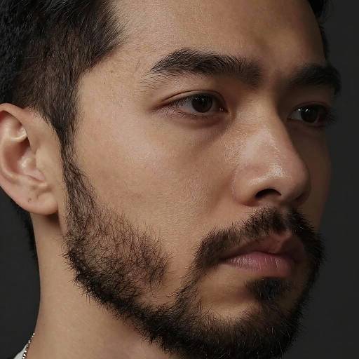 Hyper-Realistic Male Portrait with Cavanhaque Beard