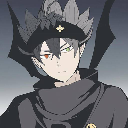 Illustration of Asta (black clover), black clover in the style of Taira yuuki