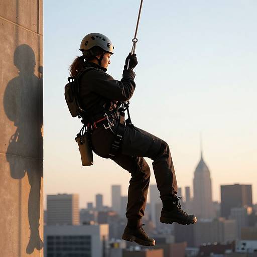 Female R6 Operators Rappelling Dawn