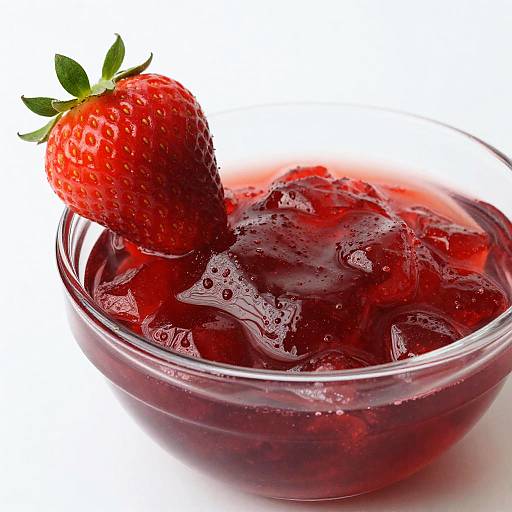 Close-Up of Strawberry Jelly Bowl
