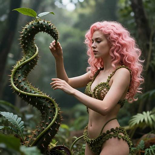 Surreal Woman Controlling Plants