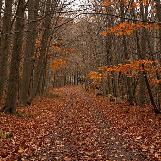 Autumn Forest Path in Late Season