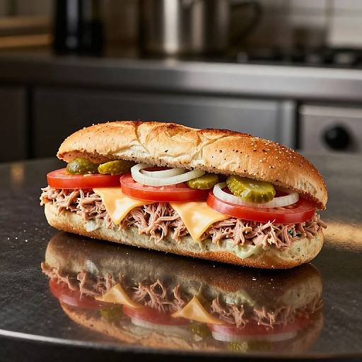 Luxurious Italian Tuna Mayo Sub Photography