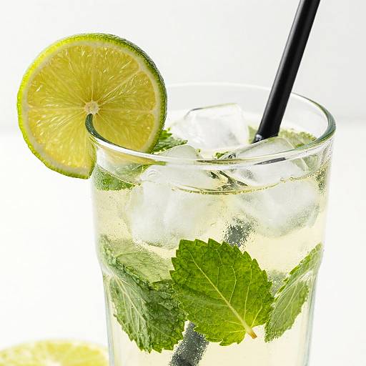 Refreshing Mint Lime Drink Close-Up
