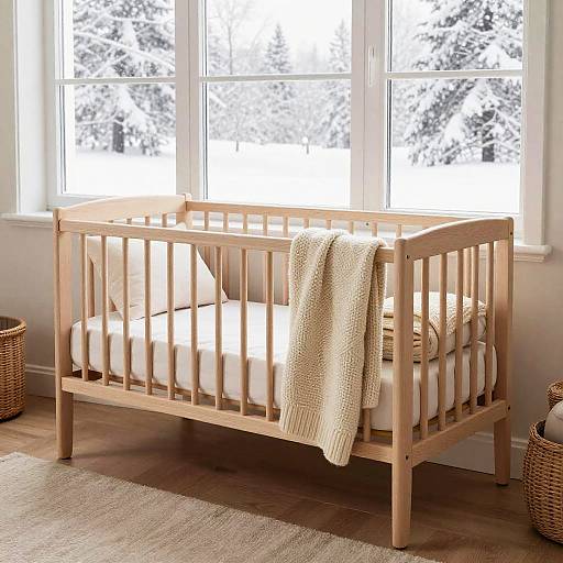 Scandinavian Babybett with Winter View