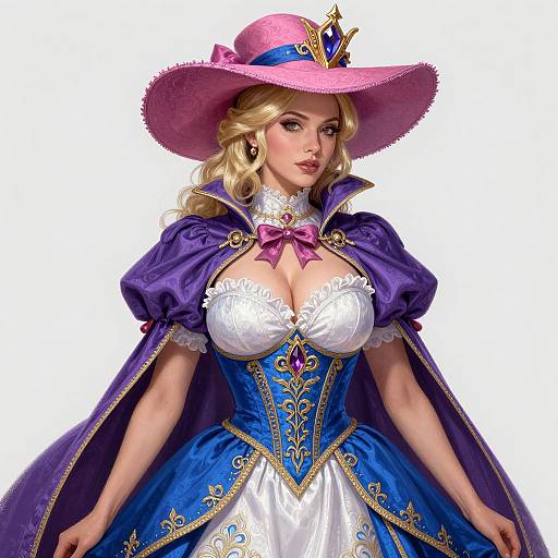 Elegant Fantasy Woman in Detailed Attire
