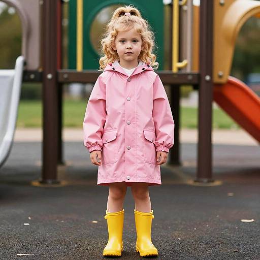 Editorial Portrait of Child in Raincoat
