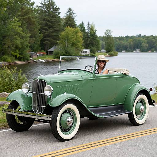 Vintage 1934 Green Ford Convertible