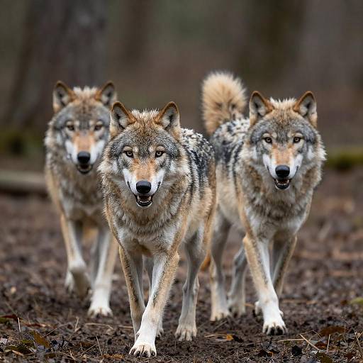 Dynamic Gray Wolves in Forest Motion