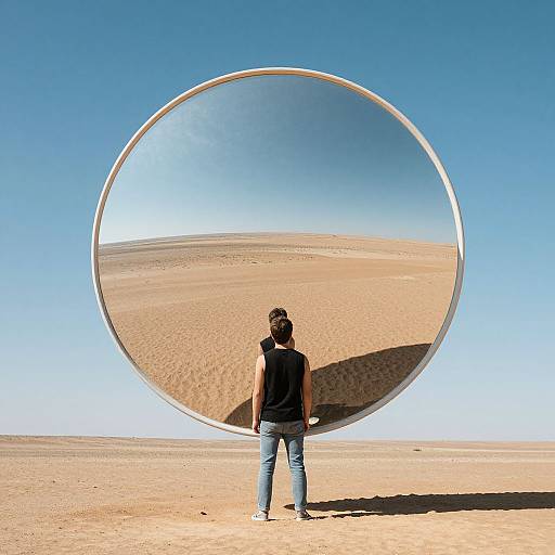 Surreal Desert Mirror Reflection