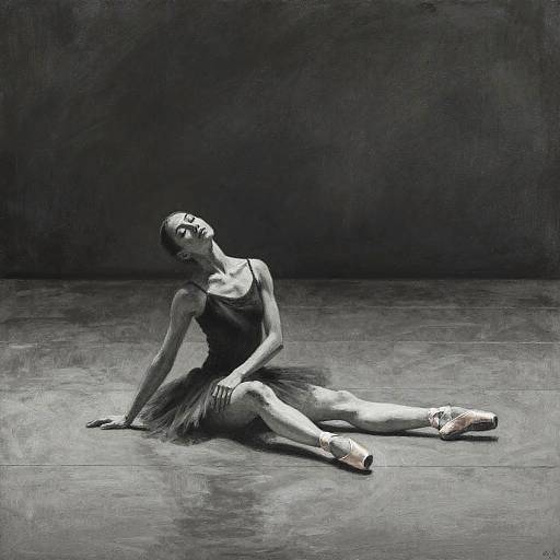 Serene Ballerina Charcoal Painting
