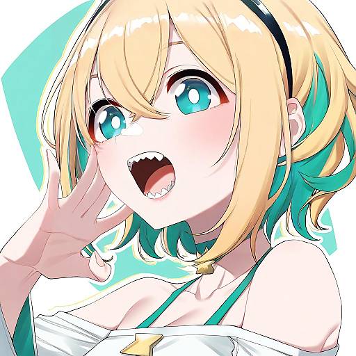 Illustration of Amano pikamee, voms in the style of Akchu