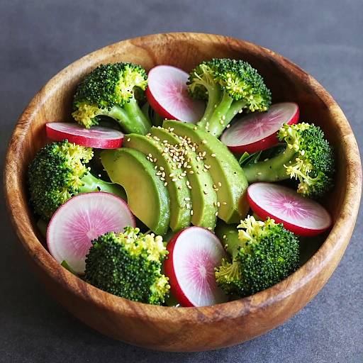 Vibrant Fresh Salad in Wooden Bowl