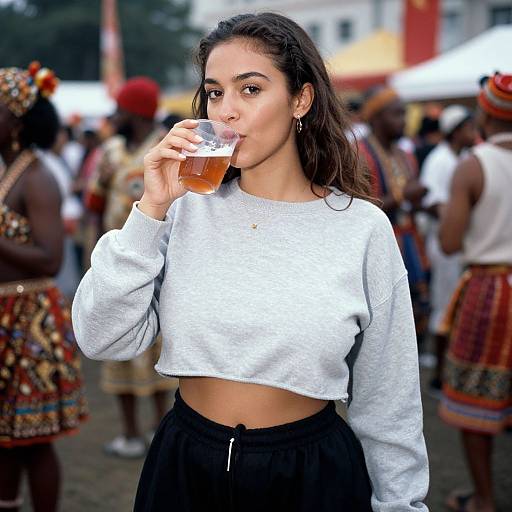 Woman Enjoying Vibrant Cultural Festival