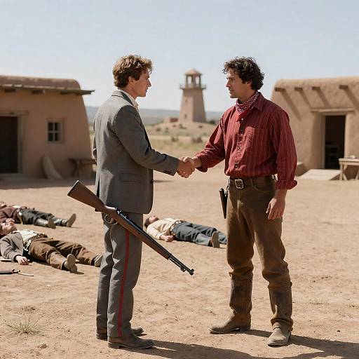 Dramatic Western Scene with Characters