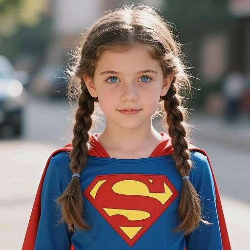 Young Girl in Superman Costume
