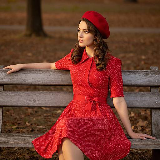 Vintage Woman in Autumnal Serenity