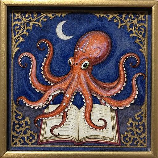 Retro Octopus Writer in Haunted Mansion