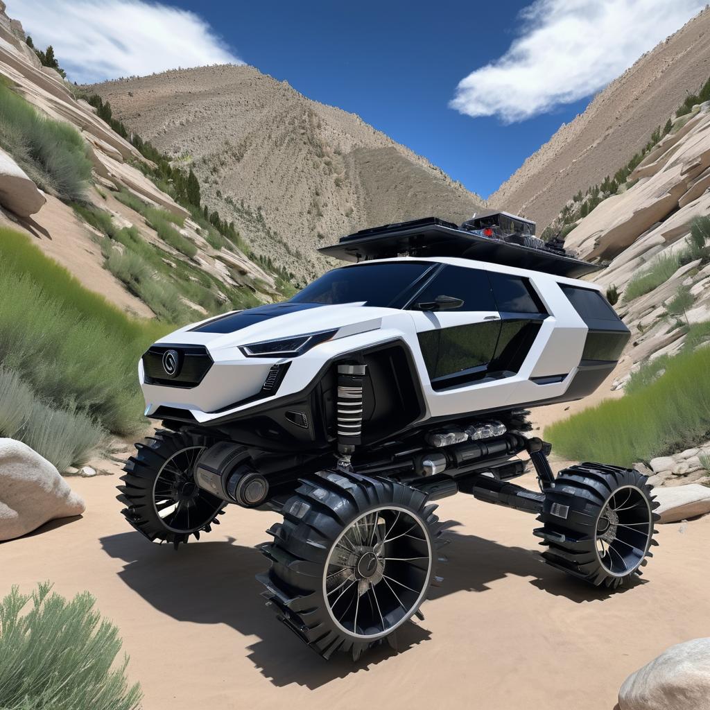 Futuristic Space Rover in Utah Canyon