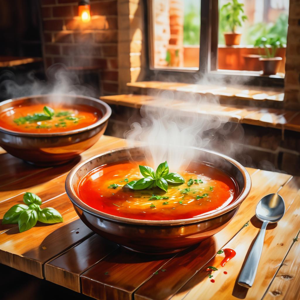 Cozy Bowl of Soup with Herbs