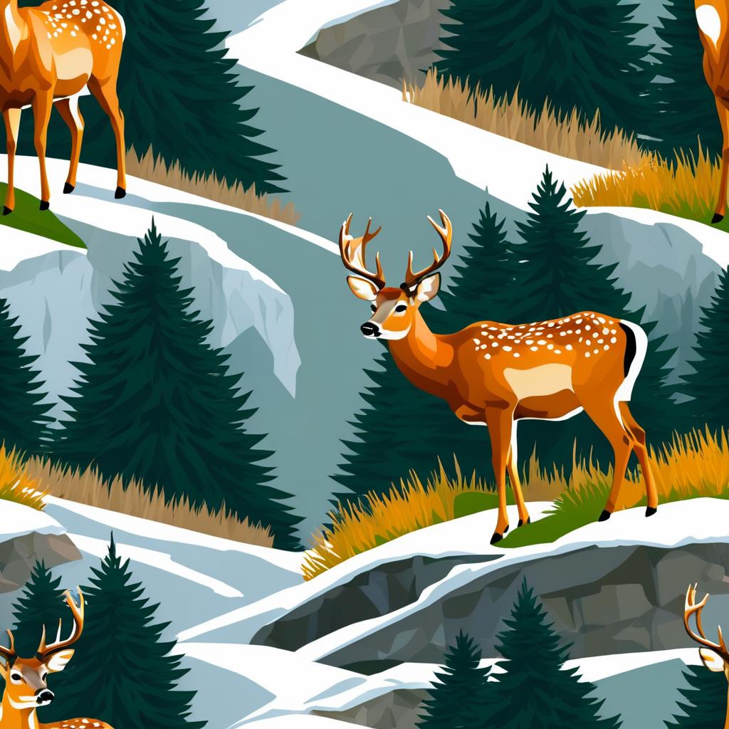 High-Resolution Deer Portrait on Mountain