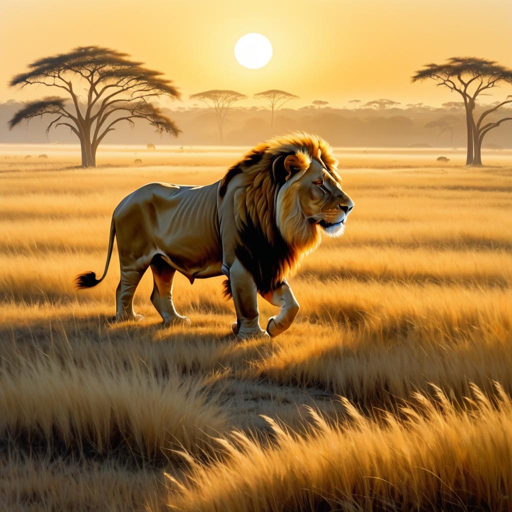 Majestic Lion Pride at Sunrise