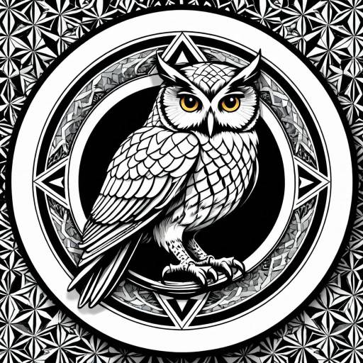 Escher-Inspired Owl Sticker Design