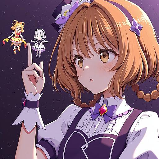 Illustration of Hanamichi ran, delicious party precure in the style of Teoi (good chaos)