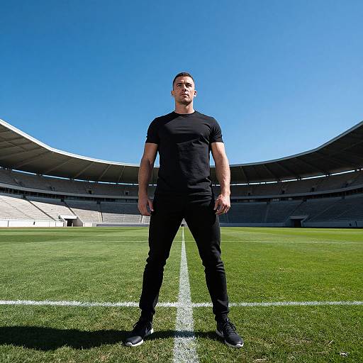 Muscular Man on Soccer Field