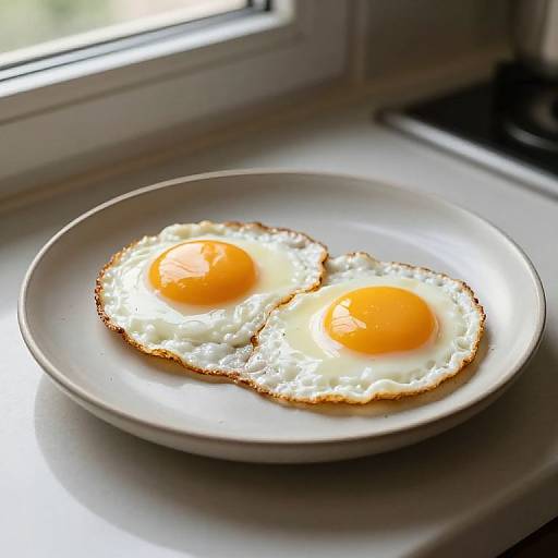 Minimalist Ceramic Plate with Eggs