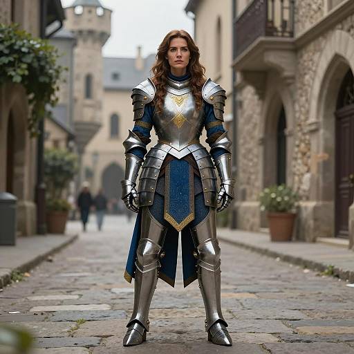 Woman in Detailed Medieval Fantasy Armor