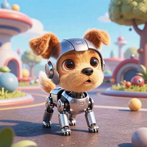 Pixar-Style Robotic Dog Companion